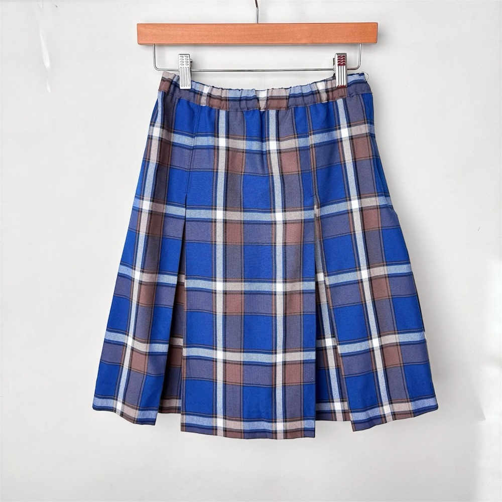 vintage plaid pleated skirt